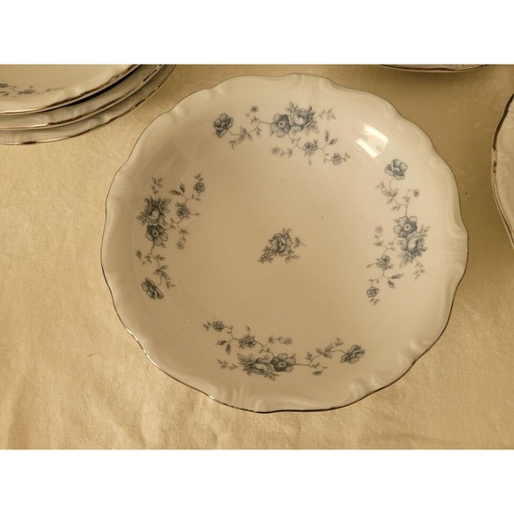 Johann Haviland DESSERT PLATES bowls and saucers Blue Garland Bavaria Germany - Picture 6 of 7